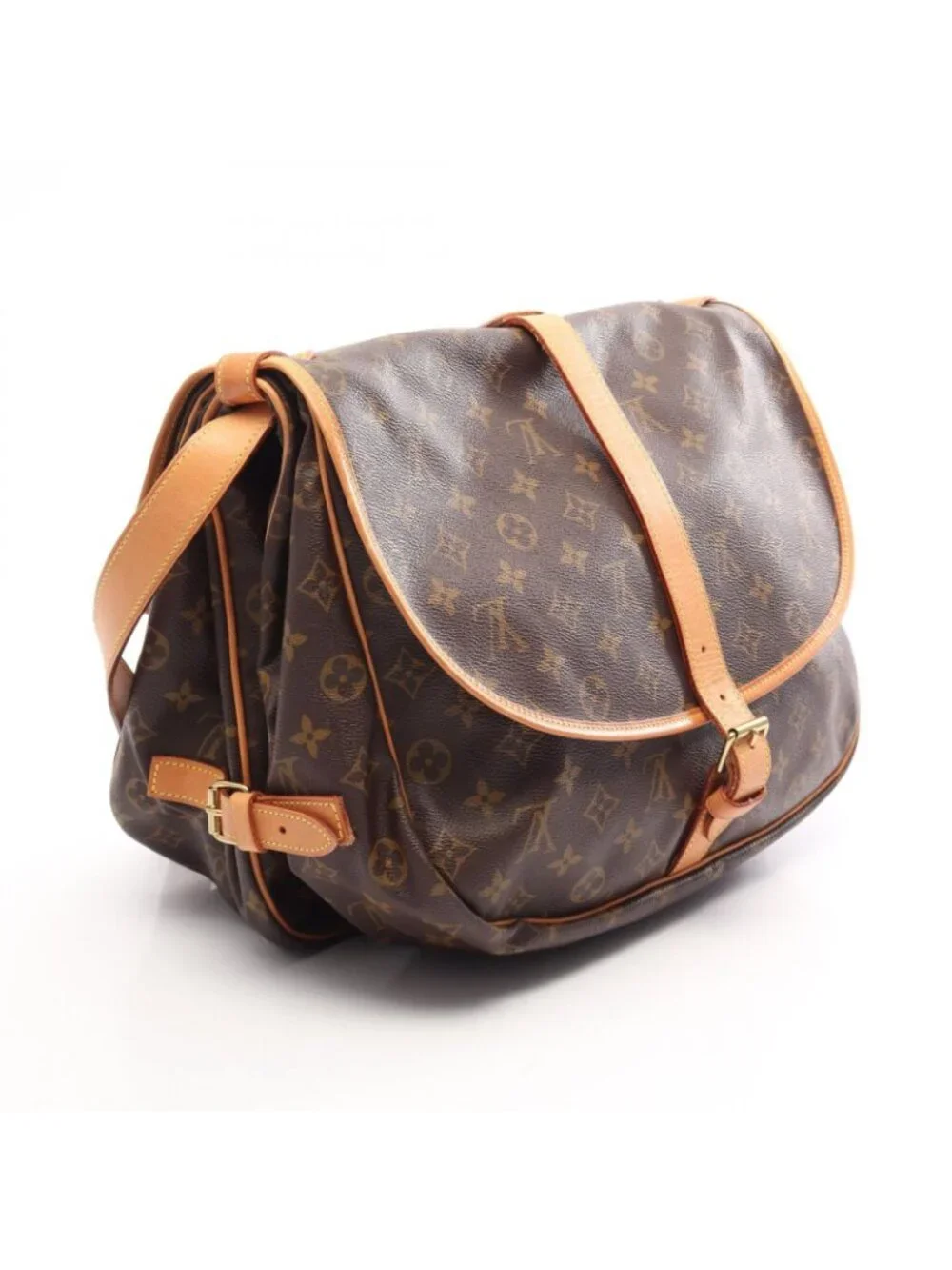 Louis Vuitton Shoulder Bag Saumur 35 Monogram Canvas Leather